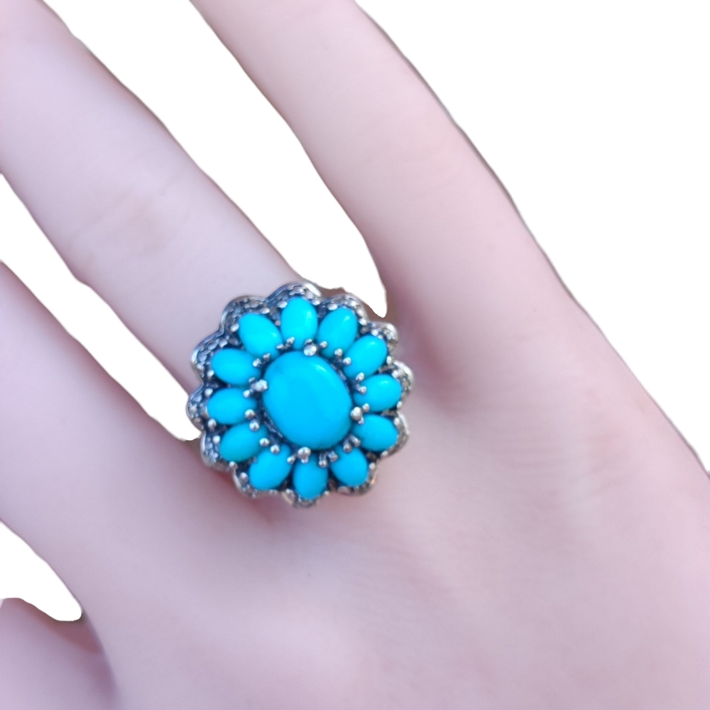 Sterling Silver Sleeping Beauty Turquoise Ring - Picture 2 of 8